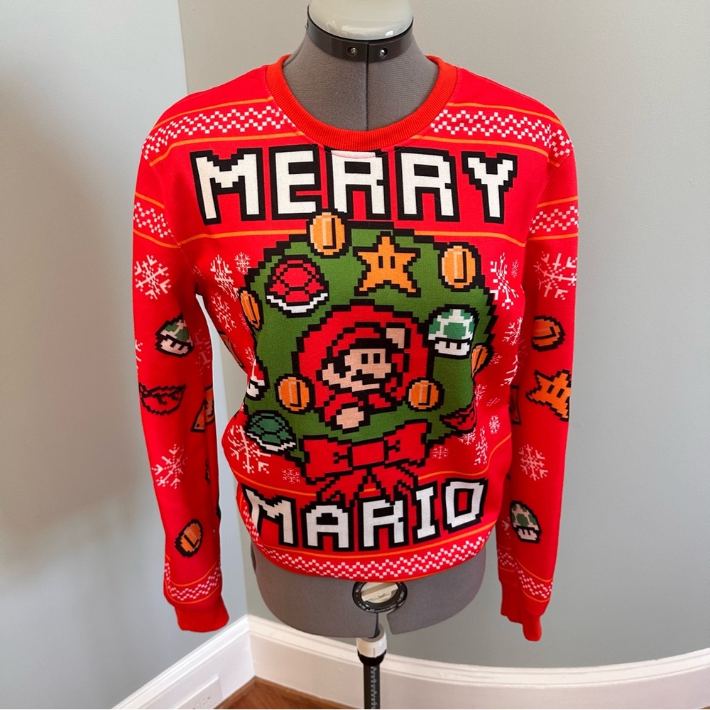 Super Mario Bros. Adult Christmas Sweater size small